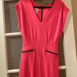 Hot pink zip up dress
